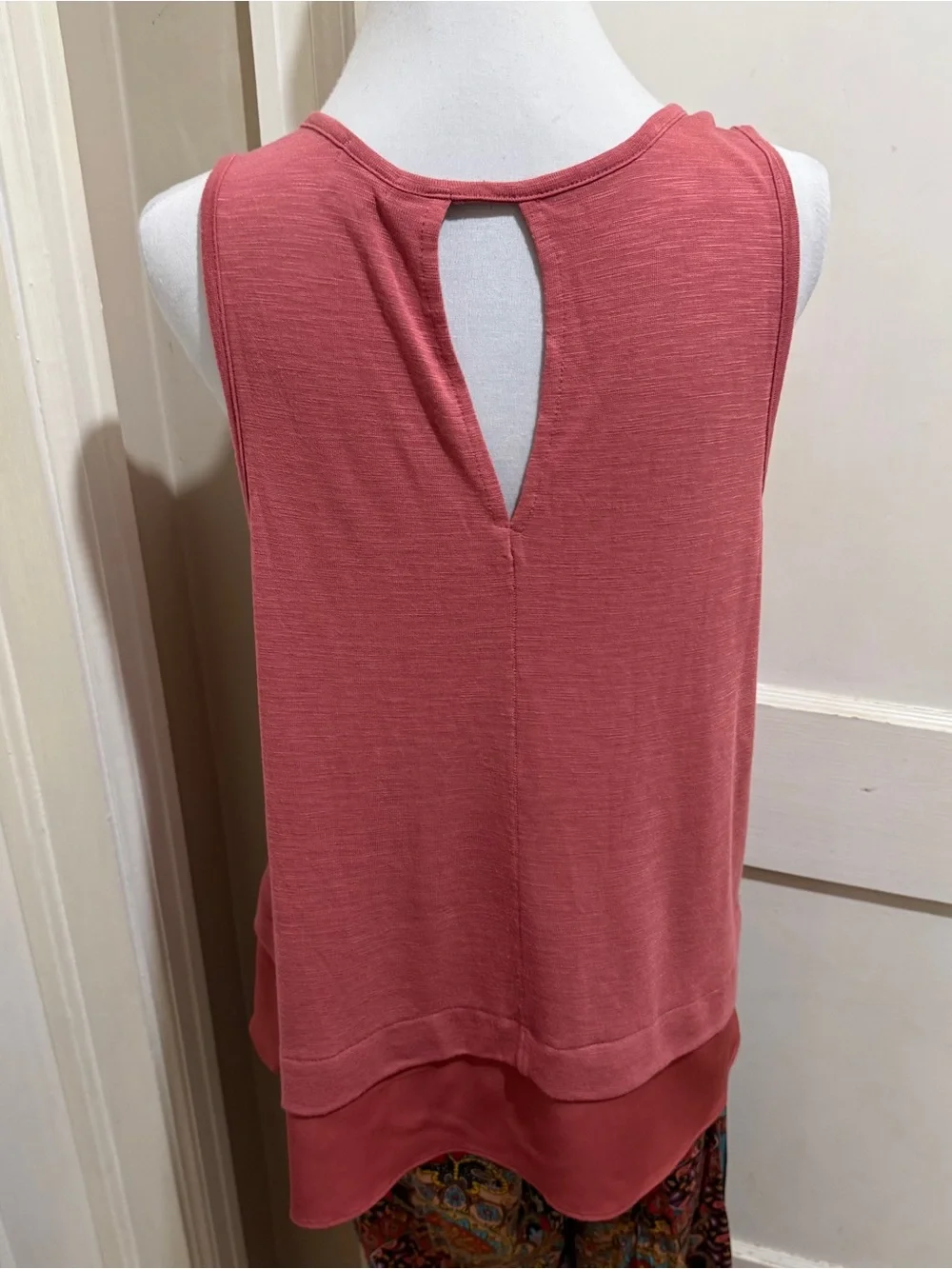 J. Crew Dusty Rose Layered Hem Tank